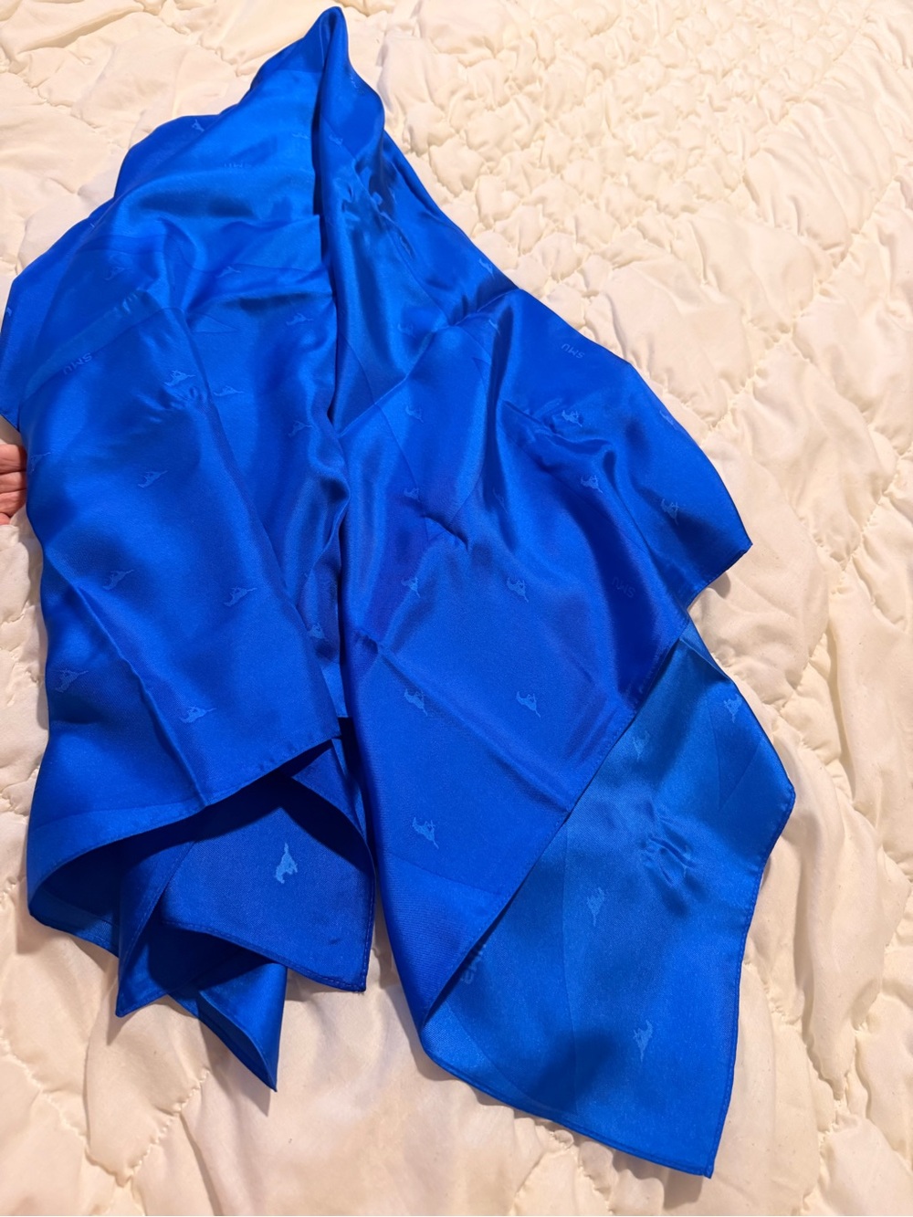 Women's scarf Blue Satin